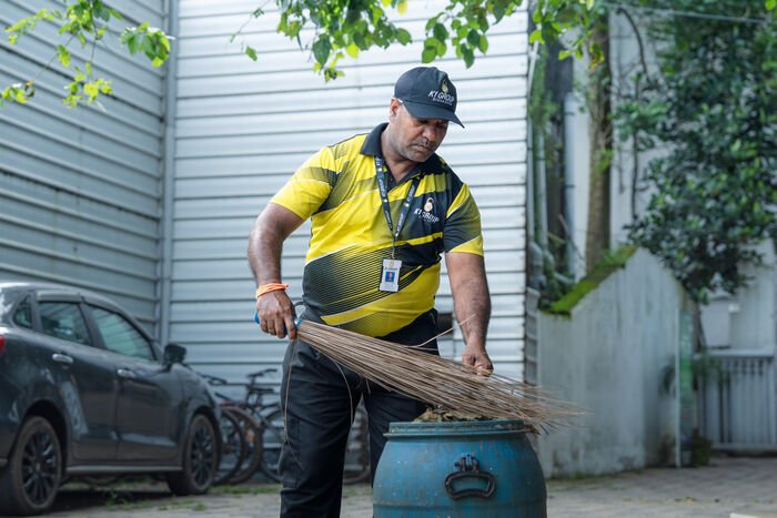 K1 Care cleaning associate on site
